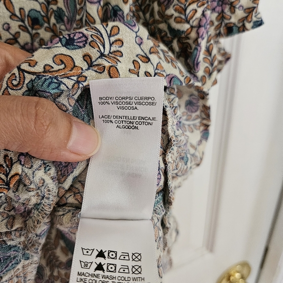 Lucky Brand paisley boho peasant blouse - Picture 6 of 7